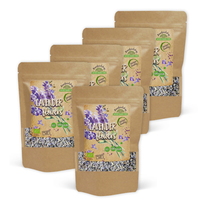 Lavendelblomster ØKO 50g x 5 pakker i gruppen Råvarer & Drikke / Baking / Spiselige blomster hos Rawfoodshop Scandinavia AB (TE0019-SET5)