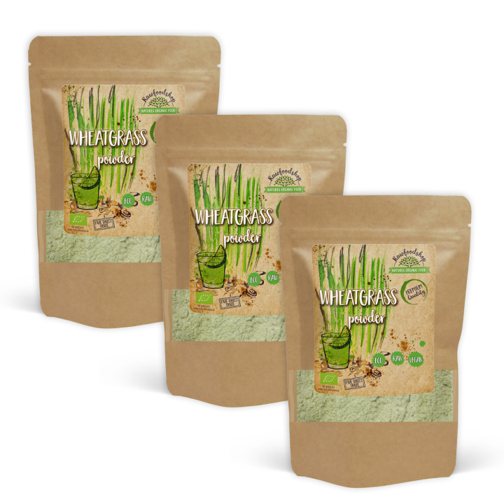 Hvetegresspulver ØKO 125g x 3 pakker i gruppen Råvarer & Drikke / Helsekost / Bygg & Hvetegress hos Rawfoodshop Scandinavia AB (VET01-SET3)