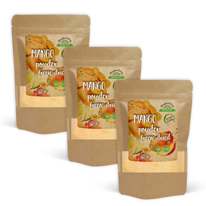 Mangopulver Frysetørket 125g x 3 pakker i gruppen Råvarer & Drikke / Frukt og bær / Mango hos Rawfoodshop Scandinavia AB (VILDMP01-SET3)