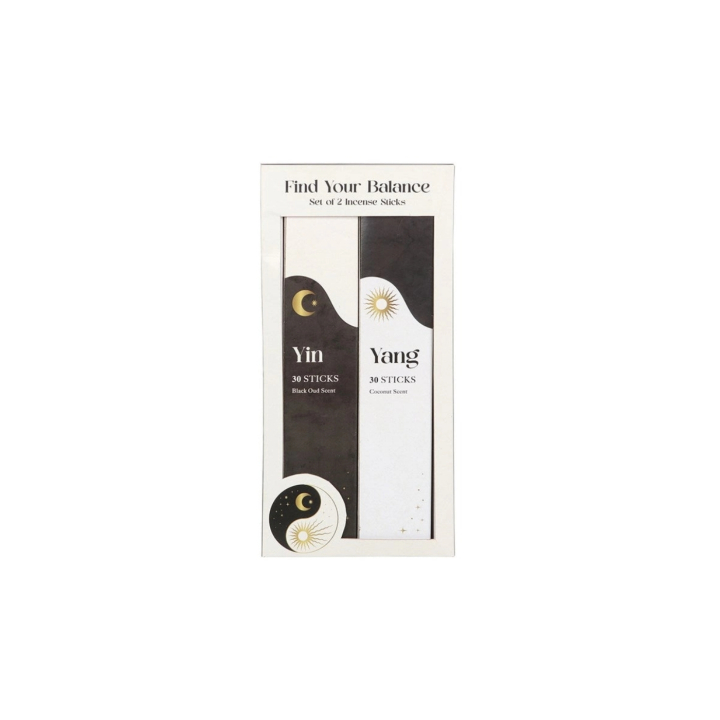Røkelsespinner Gavesett Yin Yang Svart Oud & Kokosolje i gruppen Hjem & Sjel / Stemning & duft / Røkelse hos Rawfoodshop Scandinavia AB (YY-04925)