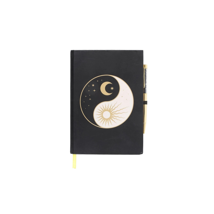Notatbok Yin Yang med Kulepenn Svart Obsidian i gruppen Hjem & Sjel / Harmonisk livsstil / Bøker hos Rawfoodshop Scandinavia AB (YY-05625)