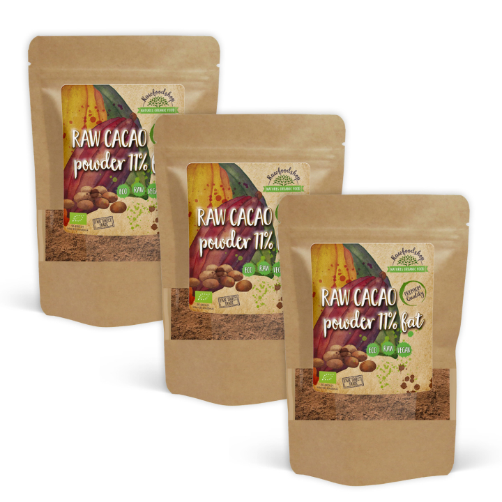 Kakaopulver 11% RAW ØKO 500g x 3 pakker i gruppen Råvarer & Drikke / Baking / Kakaoprodukter hos Rawfoodshop Scandinavia AB (ZFN02645-SET3)