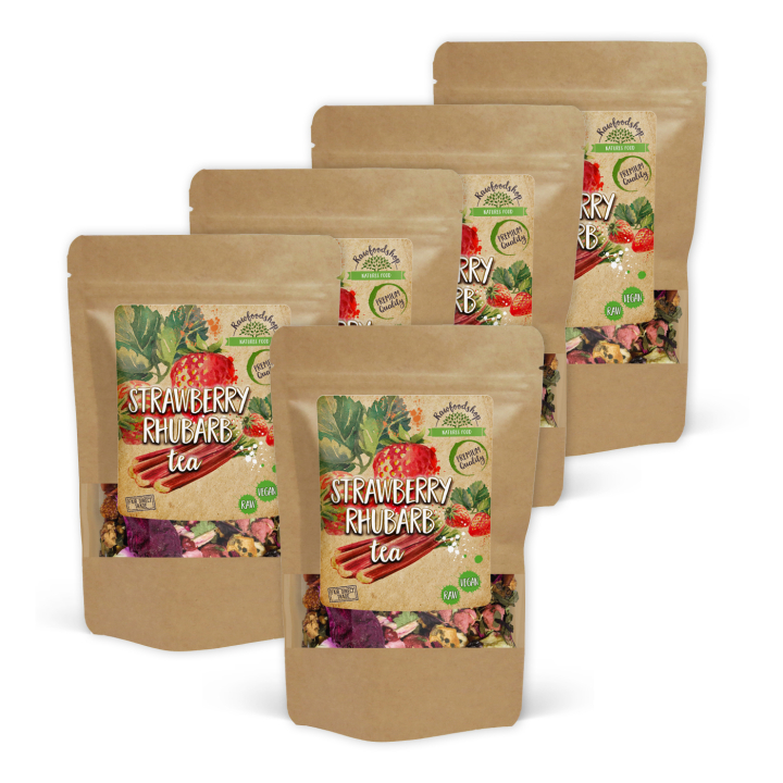 Jordbær- og Rabarbrate 100g x 5 pakker i gruppen Råvarer & Drikke / Drikkevarer / Te hos Rawfoodshop Scandinavia AB (ZFN0267051-SET5)