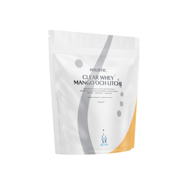 Holistic Clear Whey myseproteinisolat mango og litchi 500 g