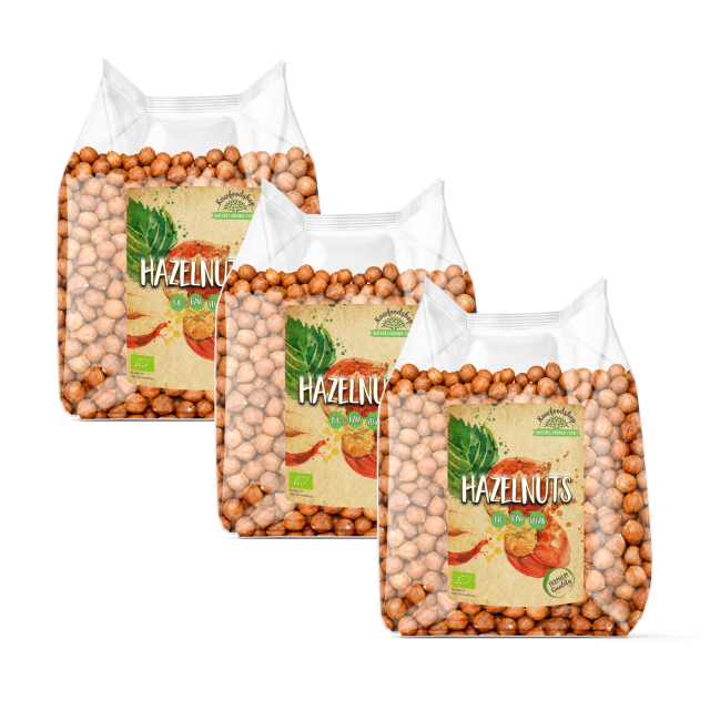 Hasselnøtter Premium RAW ØKO 1kg x 3 pakker
