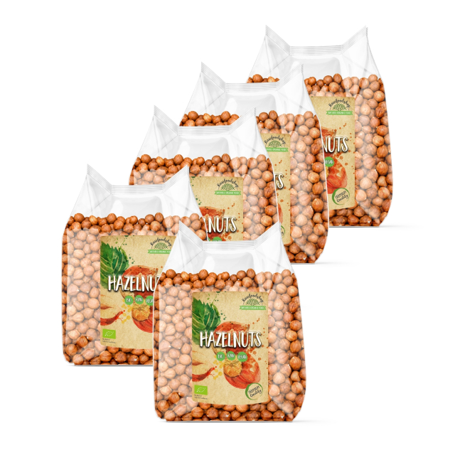 Hasselnøtter Premium RAW ØKO 1kg x 5 pakker