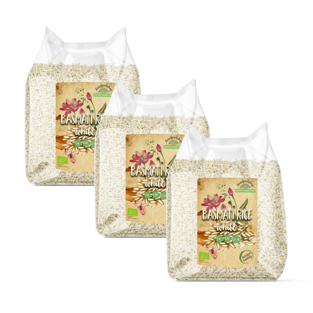 Basmatiris Hvit ØKO 1kg x 3 pakker