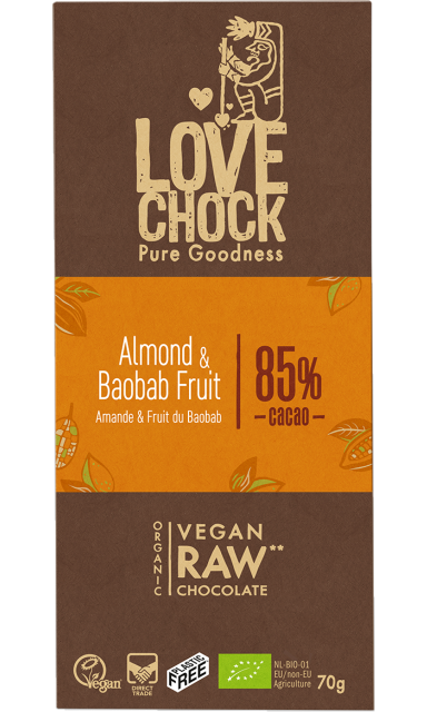 Sjokolade Mandel & Baobab 85% ØKO 70g