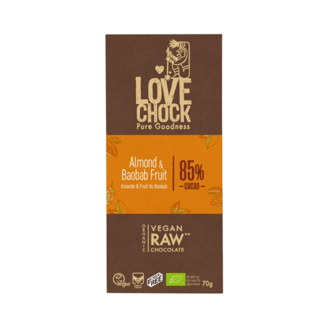 Sjokolade Mandel & Baobab 85% ØKO 70g