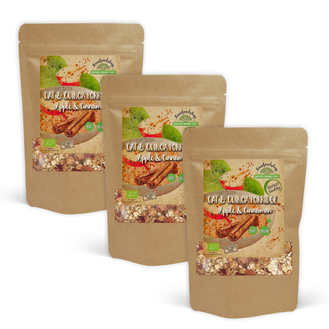 Havre- & Quinoagrøt med Eple og Kanel ØKO 500g x 3 pakker