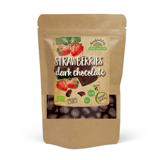 Jordbær i Mørk Sjokolade ØKO 100g