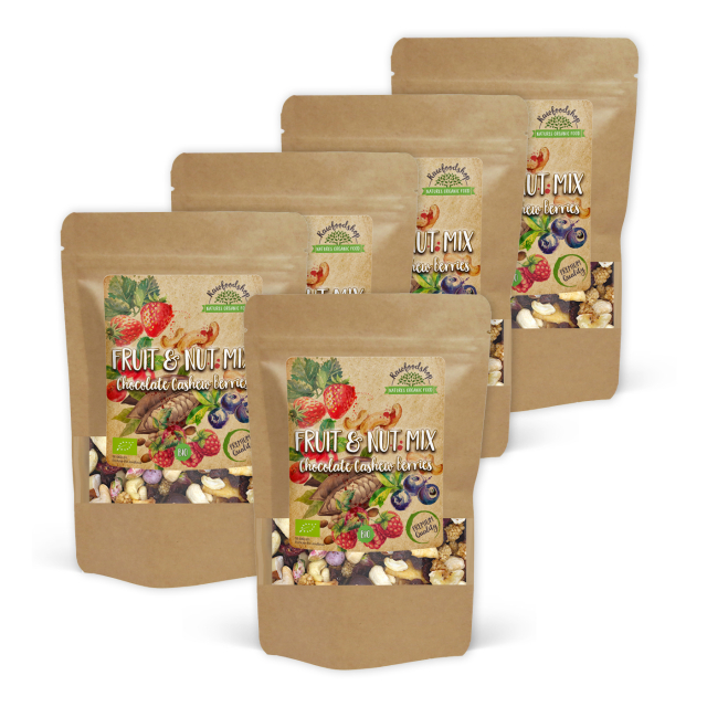 Frukt- & Nøttemiks Sjokolade Cashew Skogsbær ØKO 200g x 5 pakker