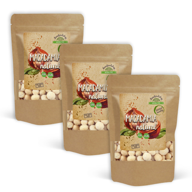 Macadamianøtter Premium RAW 1 kg x 3 pakker