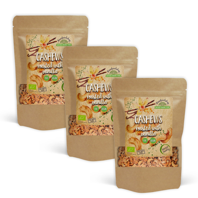 Cashewnøtter Ristet med Vanilje ØKO 250g x 3 pakker