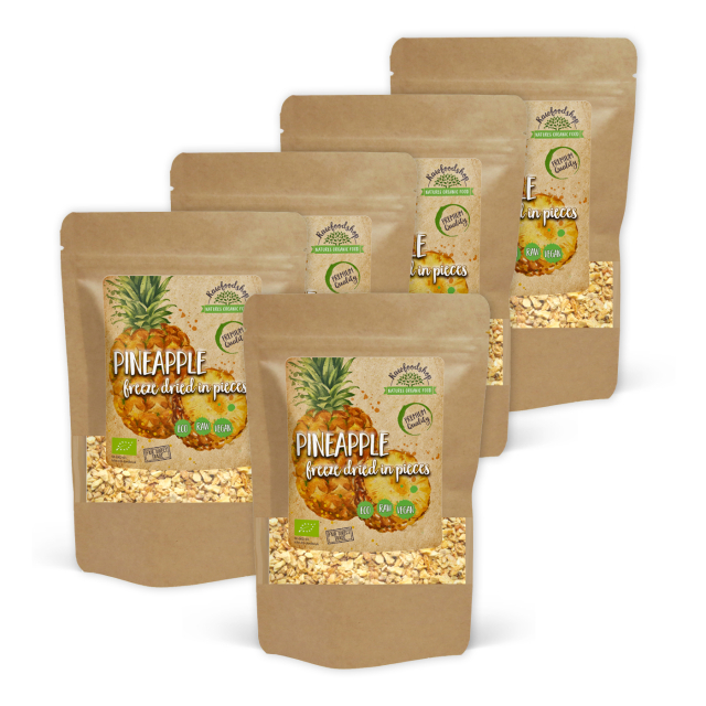 Ananas i Biter Frysetørket ØKO 50g x 5 pakker