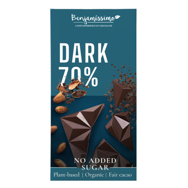 Benjamissimo Mørk Sjokolade 70% Sukkerfri 60g