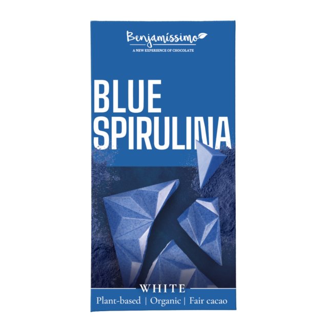 Sjokolade Hvit Blå Spirulina ØKO 60g
