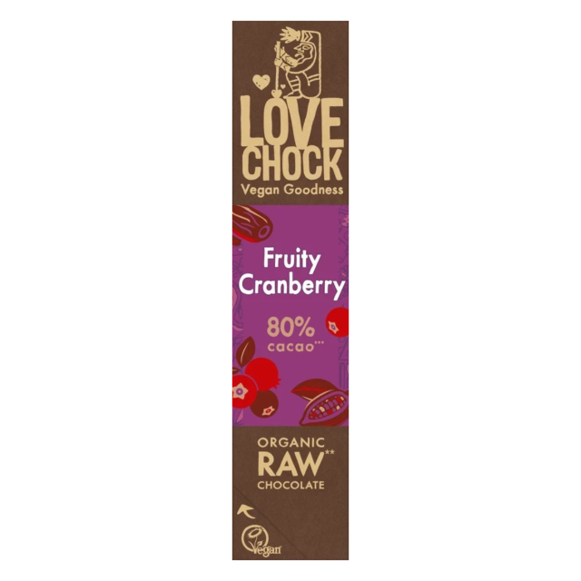 Sjokolade Fruity Cranberry 80% ØKO 40g