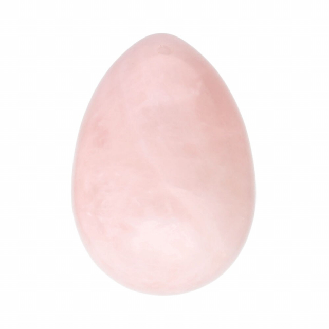 Yoni egg Rosenkvarts med hull 1 stk