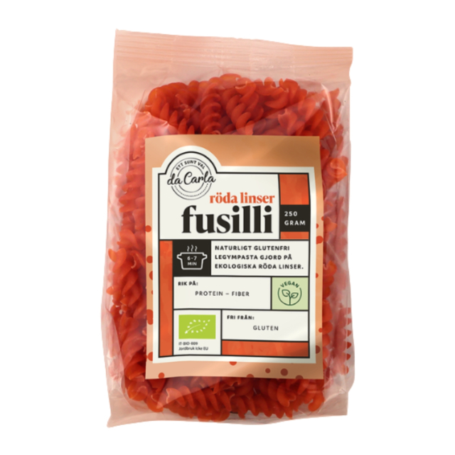 Pasta Fusilli Røde Linser ØKO 250g