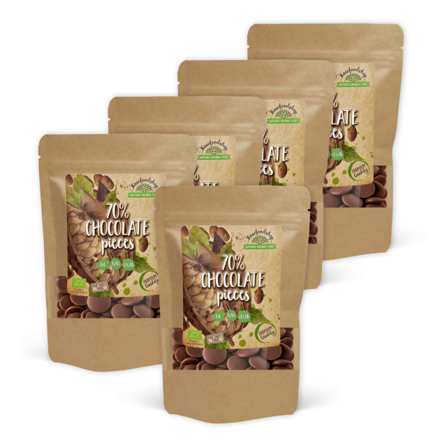Sjokoladeknapper fra Peru 70% ØKO 100g x 5 pakker