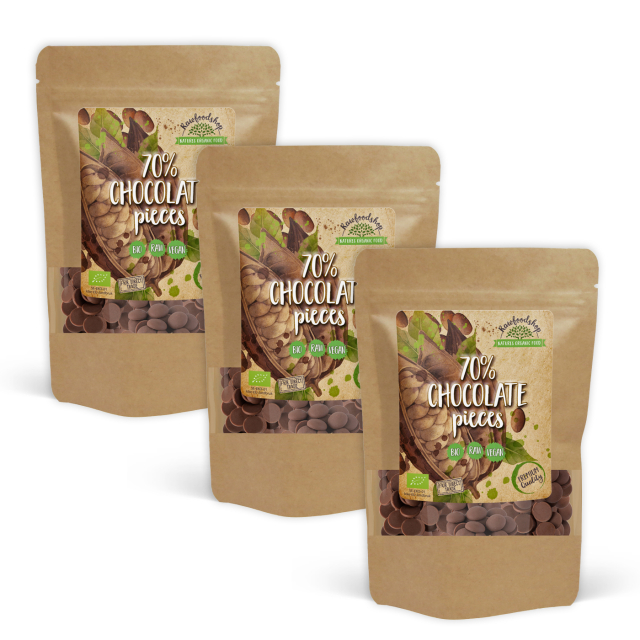 Sjokoladeknapper fra Peru 70% ØKO 500g x 3 pakker
