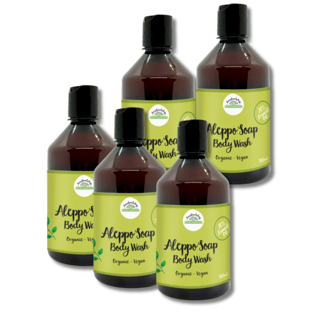 Aleppo Flytende såpe Laurbærolje 20% ØKO 500ml x 5 stk