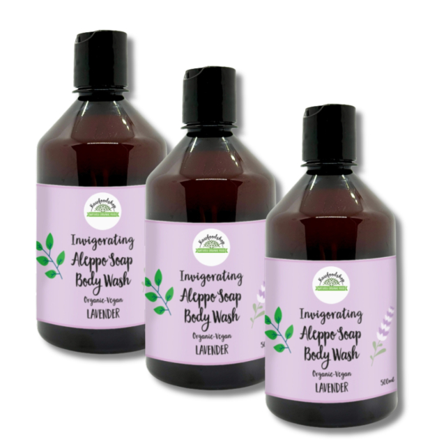 Aleppo Flytende Såpe Lavendel ØKO 500ml x 3 stk