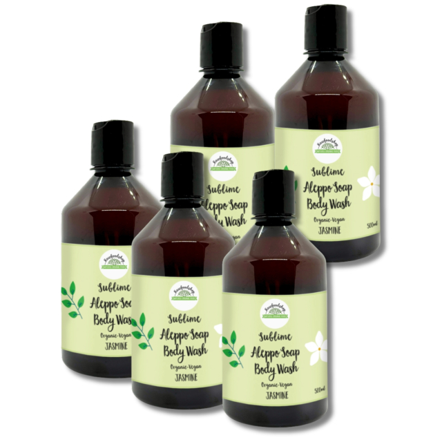 Aleppo Flytende Såpe Jasmin ØKO 500ml x 5 stk