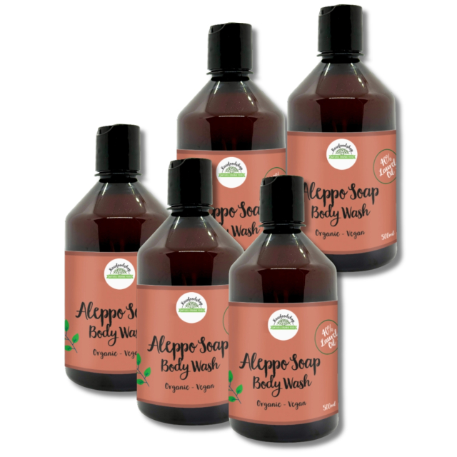 Aleppo Flytende Såpe Laurbærolje 40% ØKO 500ml  x 5 stk