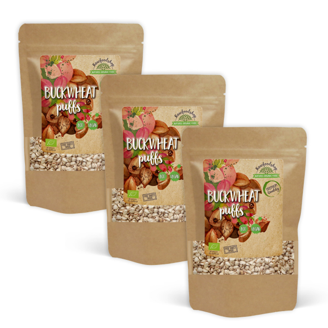 Bokhvetepuffer ØKO 60g x 3 pakker