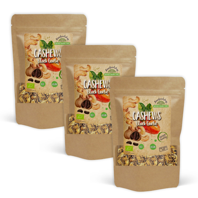 Cashewnøtter Svart Hvitløk ØKO 200g x 3 pakker