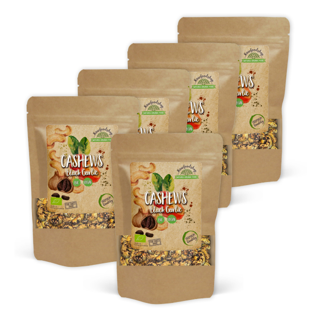 Cashewnøtter Svart Hvitløk ØKO 200g x 5 pakker