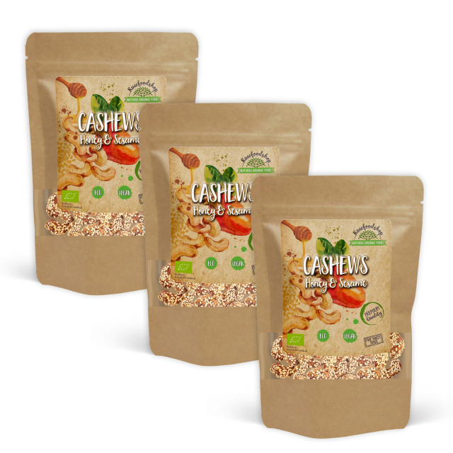 Cashewnøtter Honning & Sesam ØKO 200g x 3 pakker