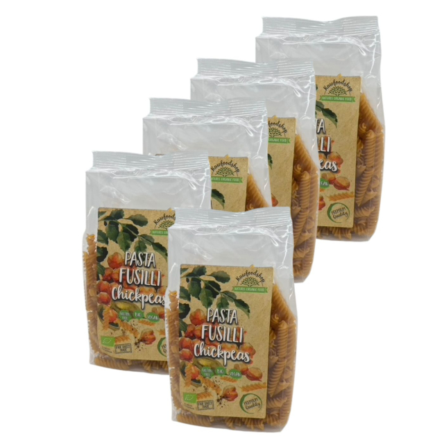 Pasta Kikertor Fusilli ØKO 1kg x 5 pakker