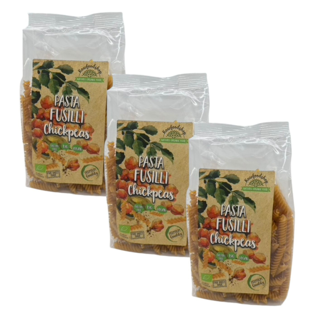 Pasta Kikertor Fusilli ØKO 250g x 3 pakker