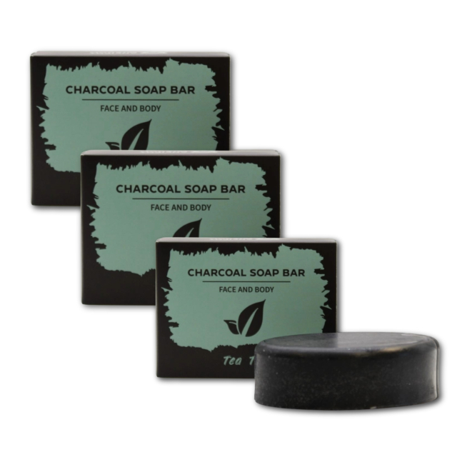 Tea Tree Såpe Aktivt Kull 85g x 3 stk