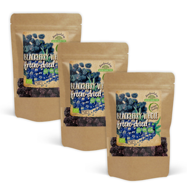 Bjørnebær Frysetørket Hele ØKO 50g x 3 pakker