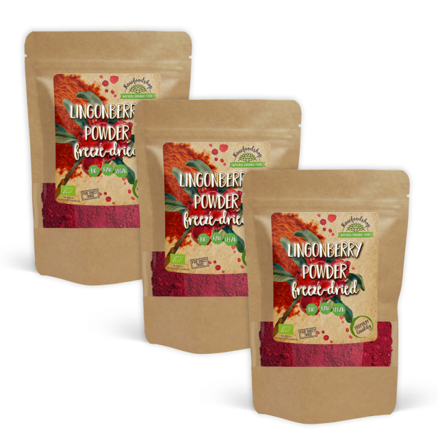 Tyttebærpulver Frysetørket ØKO 100g x 3 pakker