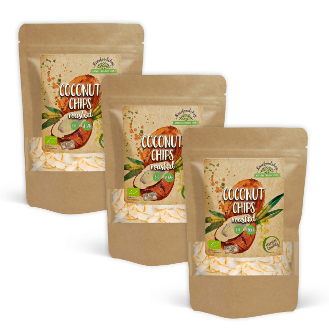 Kokosnøtt Chips Premium Ristede ØKO 500g x 3 pakker
