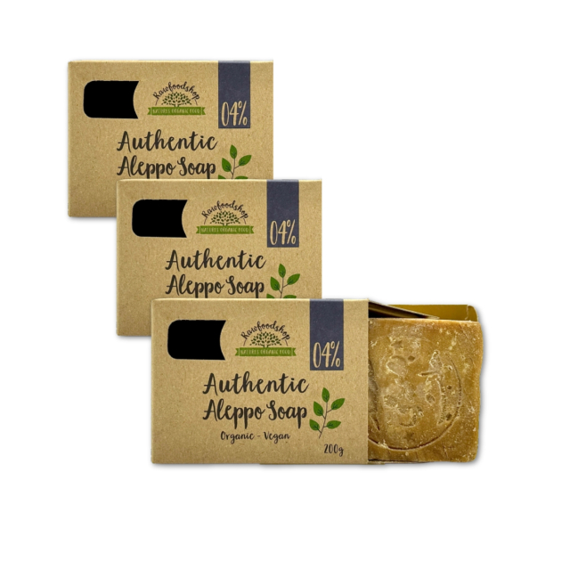Aleppo-såpe Laurbærolje 4% ØKO 200g x 3 stk