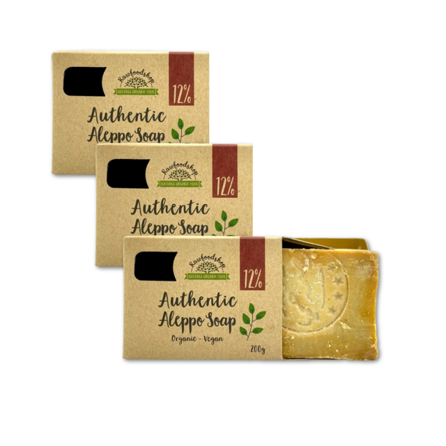 Aleppo-såpe Laurbærolje 12% ØKO 200g x 3 stk
