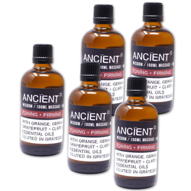 Toning & Firming Massajeolje 100ml x 5 flasker