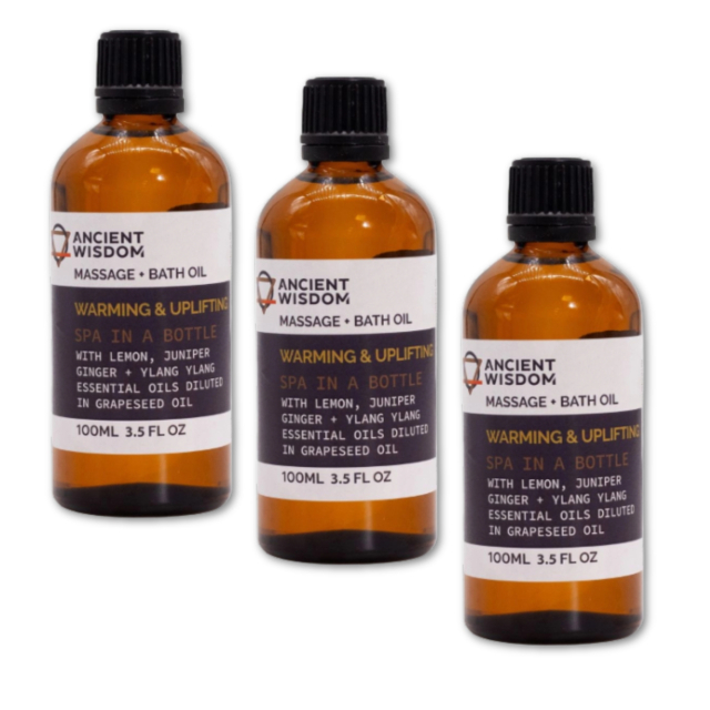 Warm & Uplifting Massajeolje 100ml x 3 flasker