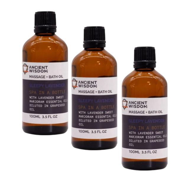 Sleepy Lavender Massajeolje 100ml x 3 stk