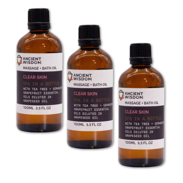 Clear Skin Massajeolje 100ml x 3 flasker