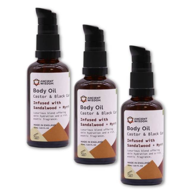 Ansikt & Kroppsolje Sandeltre & Myrra ØKO 50ml  x 3 stk