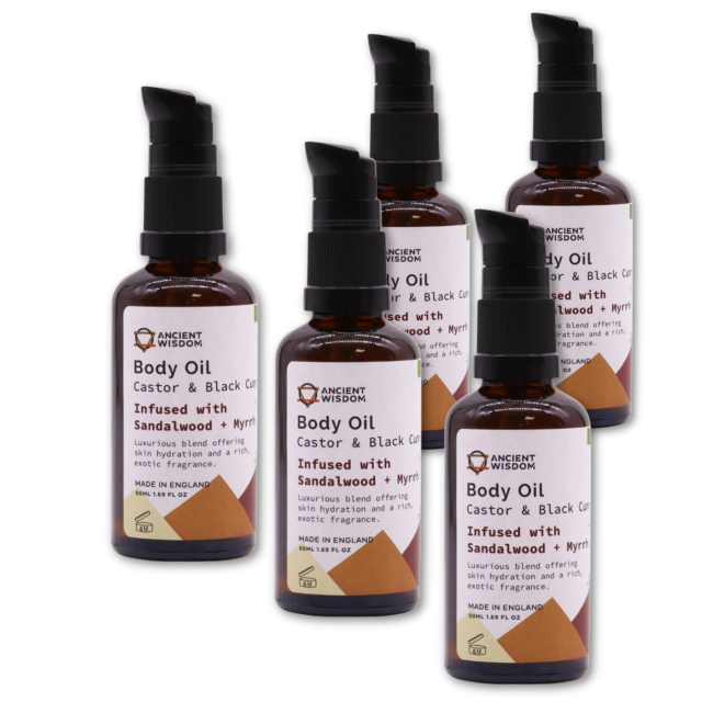 Ansikt & Kroppsolje Sandeltre & Myrra ØKO 50ml  x 5 stk