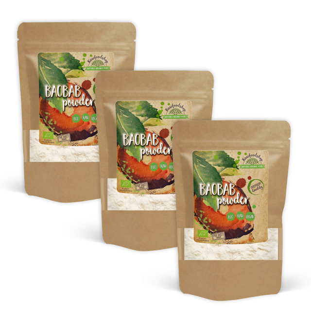 Baobab pulver ØKO 125g x 3 pakker