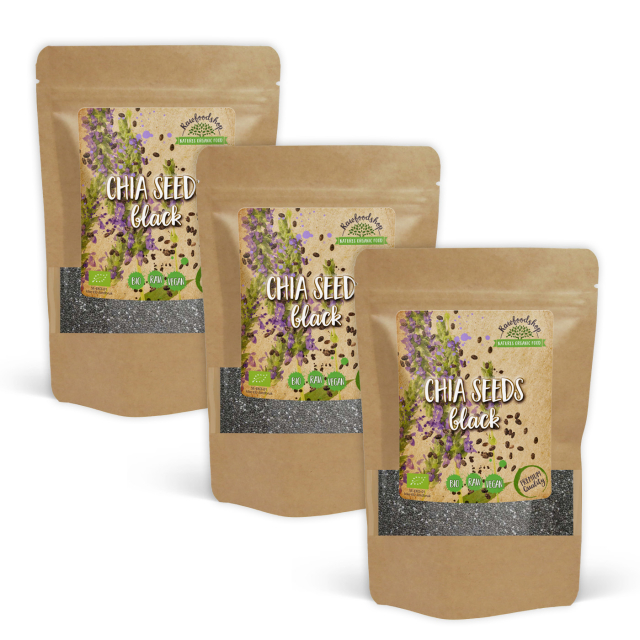 Chiafrø Svarte ØKO 1kg x 3 pakker